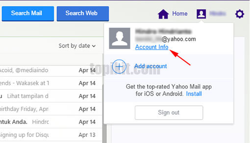 Menambahkan mengubah gambar foto profil akun yahoo