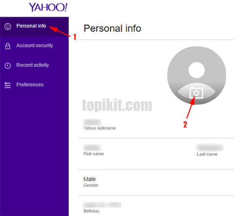 Menambahkan mengubah gambar foto profil akun yahoo