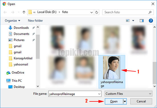 Menambahkan mengubah gambar foto profil akun yahoo