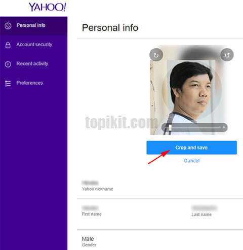 Menambahkan mengubah gambar foto profil akun yahoo