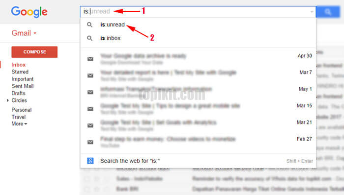 Menampilkan semua email Gmail yang belum dibaca
