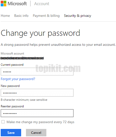 Mengubah password hotmail outlook.com