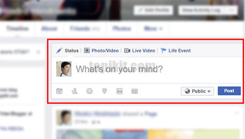 Menyisipkan insert tautan link status Facebook